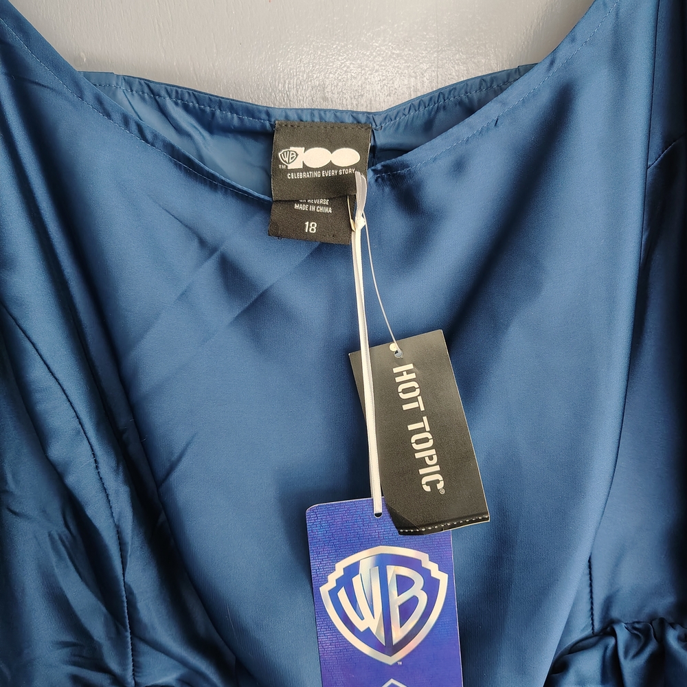 Hot Topic Deep Blue Satin Dress - Picture 3 of 6